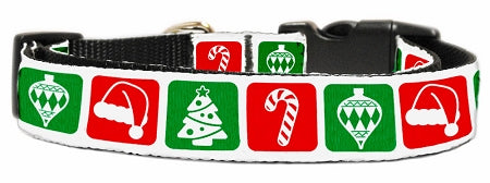 Timeless Christmas Nylon Dog Collar Medium Narrow GreatEagleInc