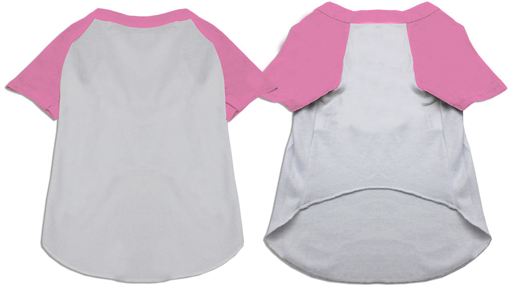 Raglan Baseball Pet Shirt White With Light Pink Size Xl Default Title