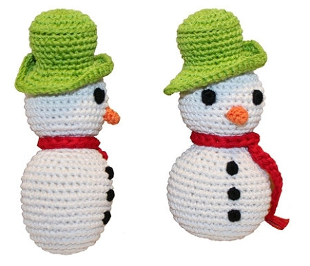Holiday Knit Knack Frost The Snowman Organic Small Dog Toy GreatEagleInc