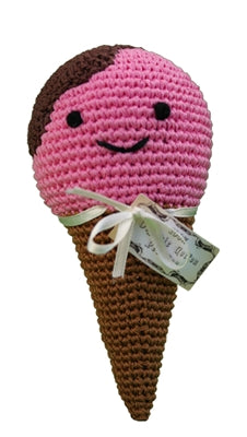 Knit Knacks Scoop The Ice Cream Cone Organic Cotton Small Dog Toy GreatEagleInc