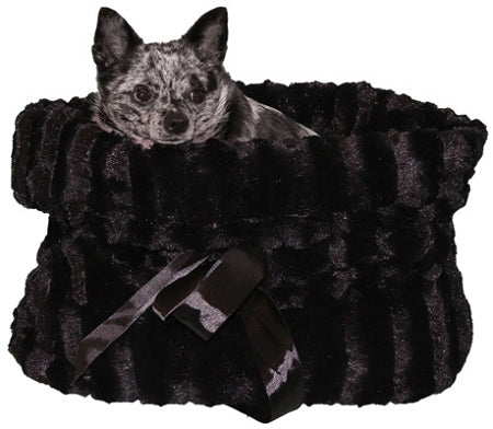 Black Reversible Snuggle Bugs Pet Bed, Bag, And Car Seat In One GreatEagleInc