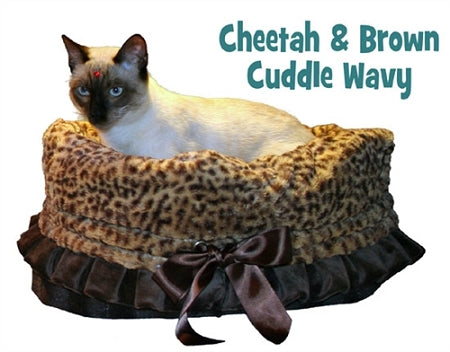 Cheetah Reversible Snuggle Bugs Pet Bed, Bag, And Car Seat In One GreatEagleInc