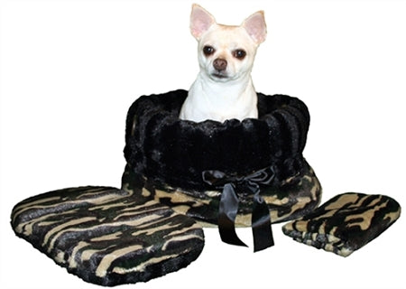 Camo Reversible Snuggle Bugs Pet Bed, Bag, And Car Seat In One GreatEagleInc