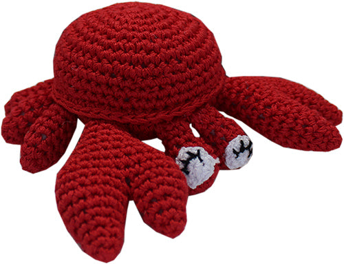 Knit Knacks Clawdious The Crab kleines Hundespielzeug aus Bio-Baumwolle