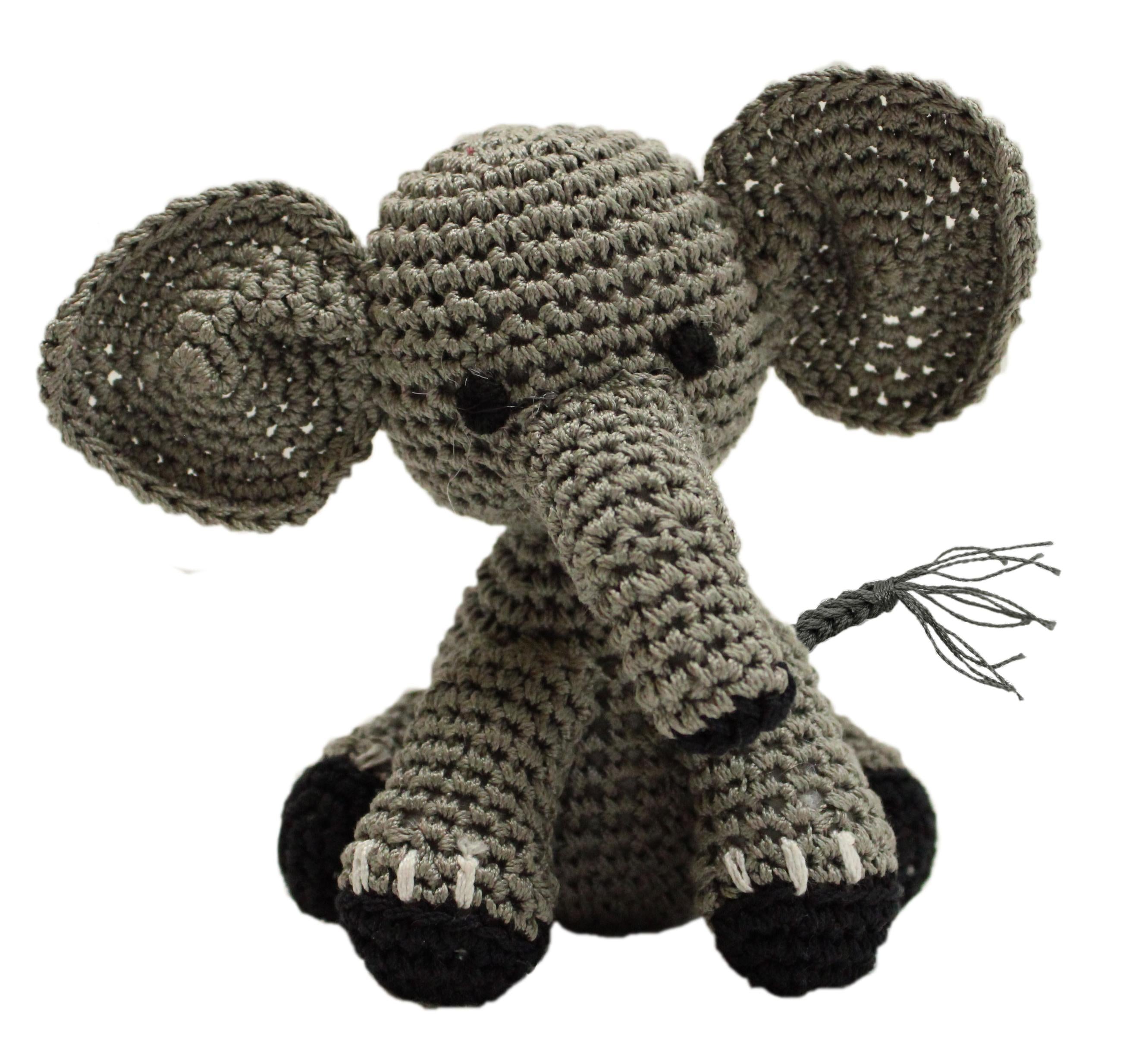 Knit Knacks Bubbles The Baby Elephant Organic Cotton Small Dog Toy GreatEagleInc