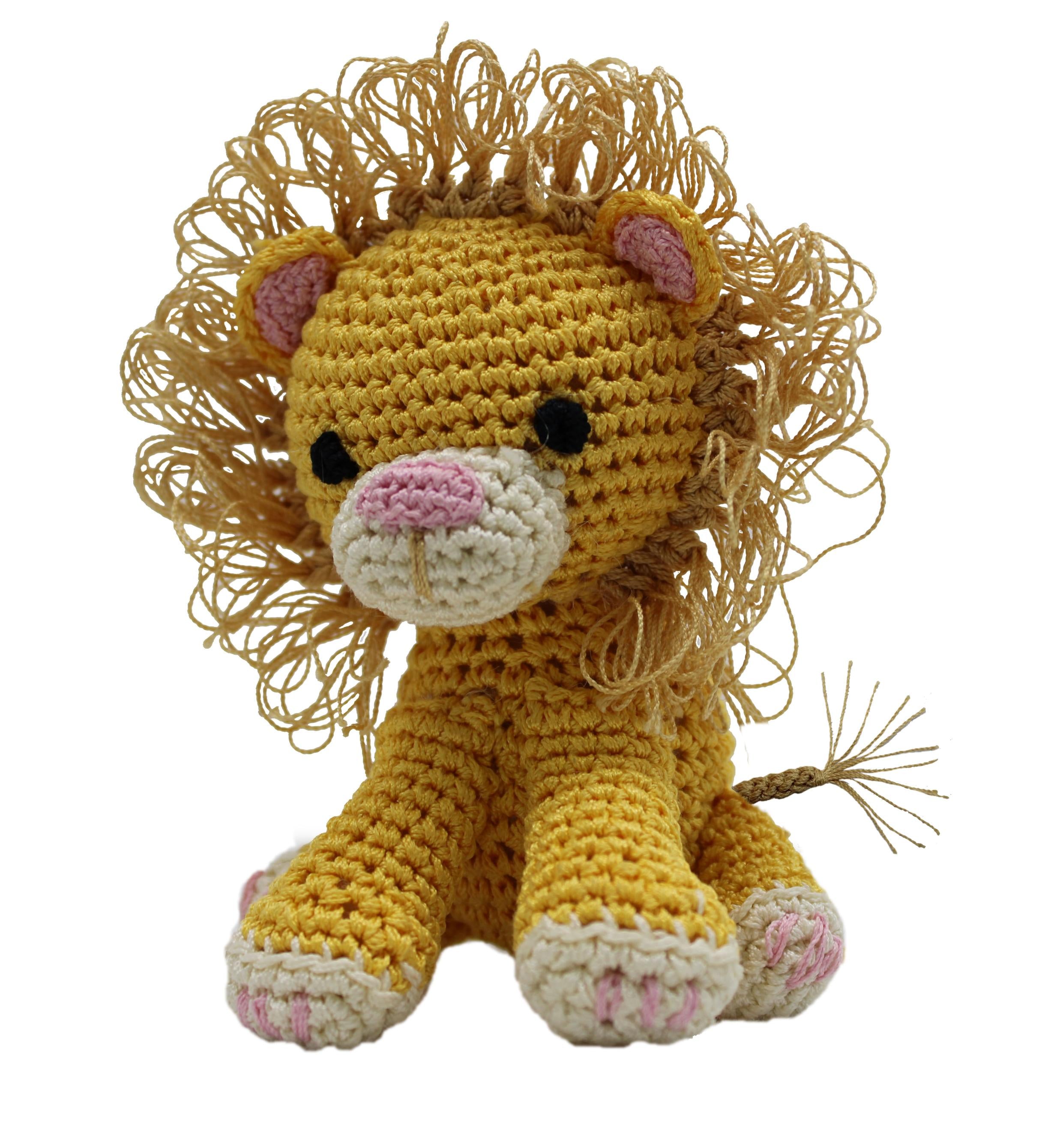 Knit Knacks King Cuddles The Lion Organic Cotton Small Dog Toy GreatEagleInc
