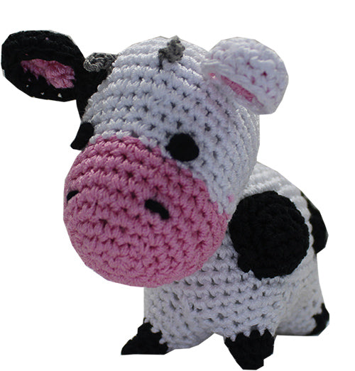Knit Knacks Molly Moo The Cow kleines Hundespielzeug aus Bio-Baumwolle
