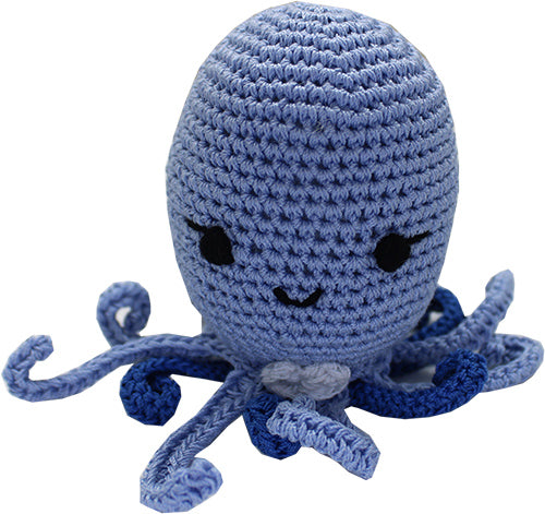 Knit Knacks Ollie The Octopus Kleines Hundespielzeug aus Bio-Baumwolle