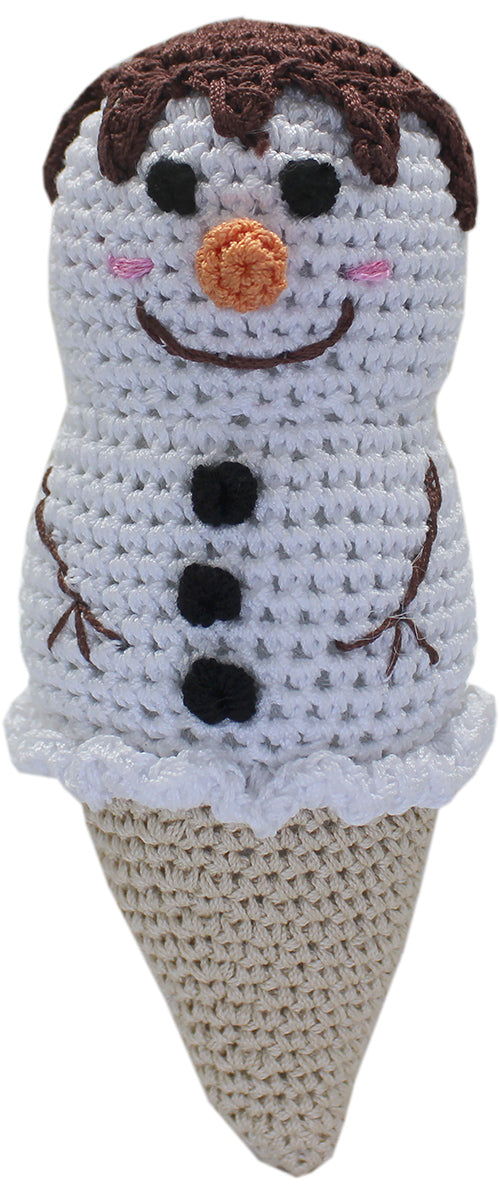 Knit Knacks Flake The Snowcone kleines Hundespielzeug aus Bio-Baumwolle