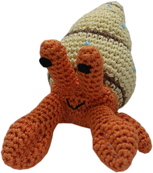 Knit Knacks Shelly The Hermit Crab kleines Hundespielzeug aus Bio-Baumwolle