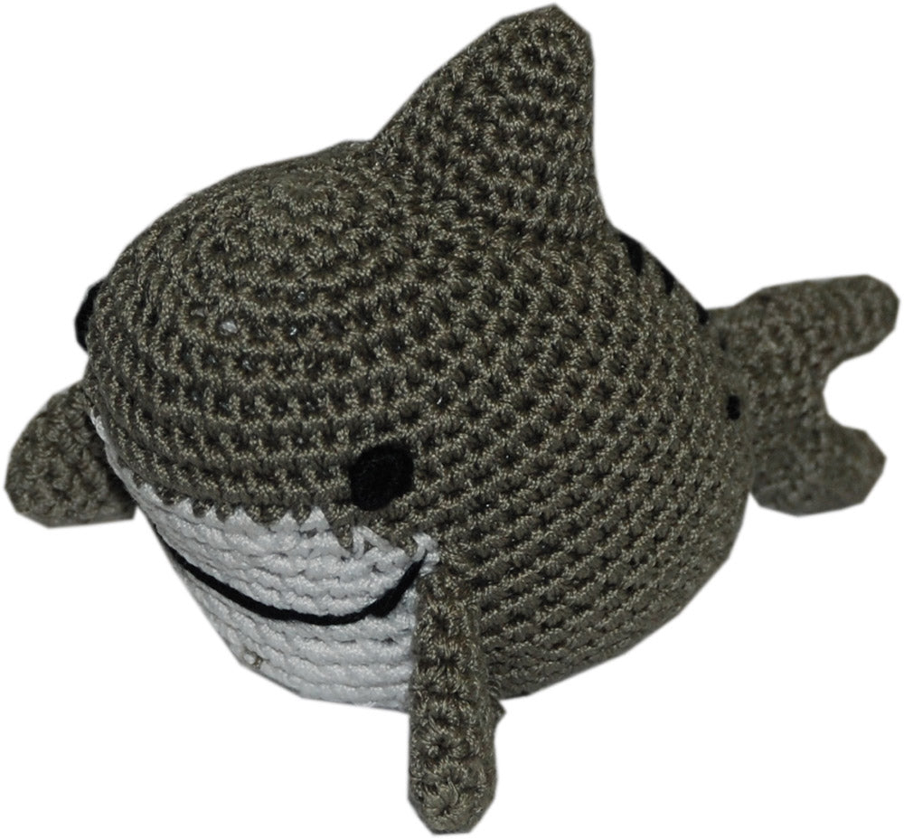 Knit Knacks Shark Organic Cotton Small Dog Toy GreatEagleInc