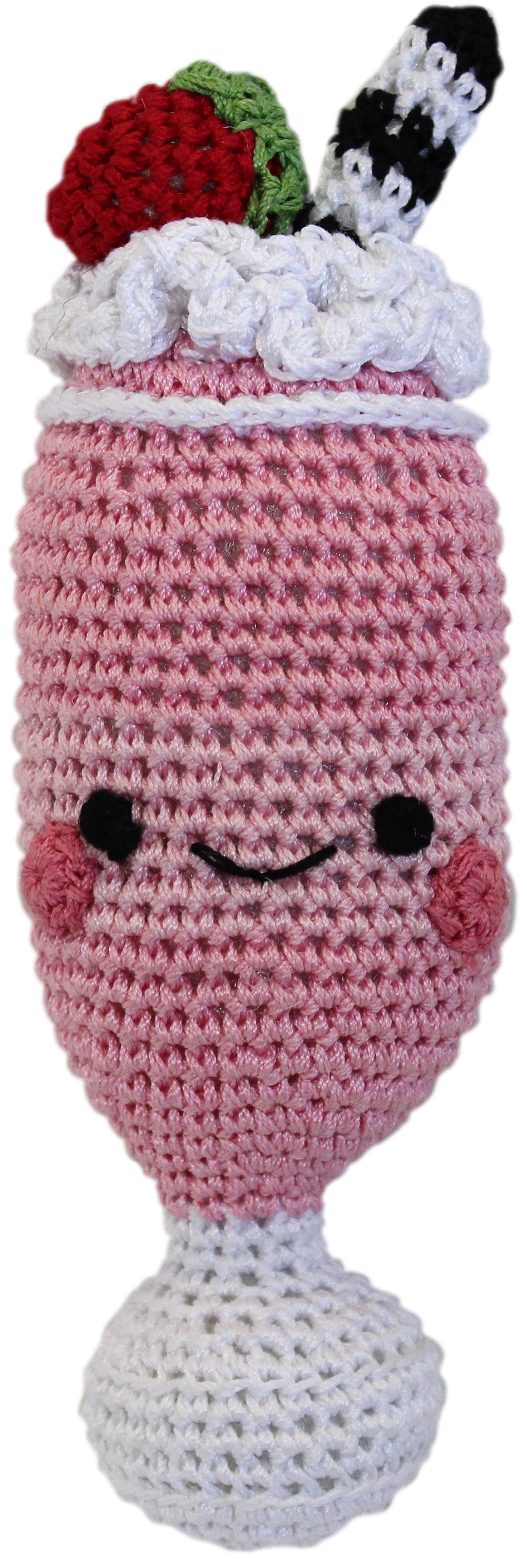 Knit Knacks Strawberry Milkshake Organic Cotton Small Dog Toy Default Title