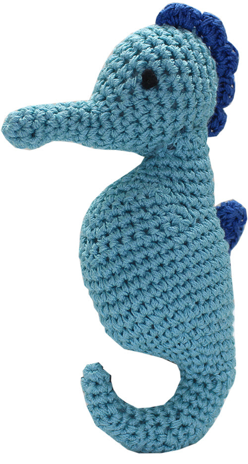 Knit Knacks Salty The Seahorse kleines Hundespielzeug aus Bio-Baumwolle
