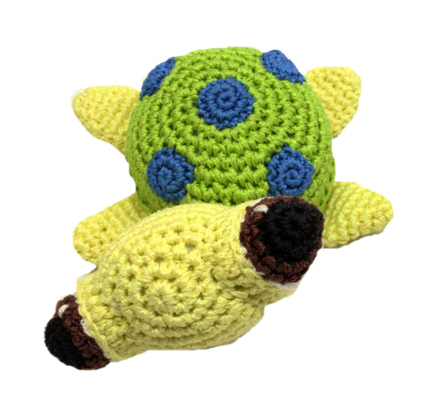 Knit Knacks Squish The Sea Turtle Organic Cotton Small Dog Toy GreatEagleInc