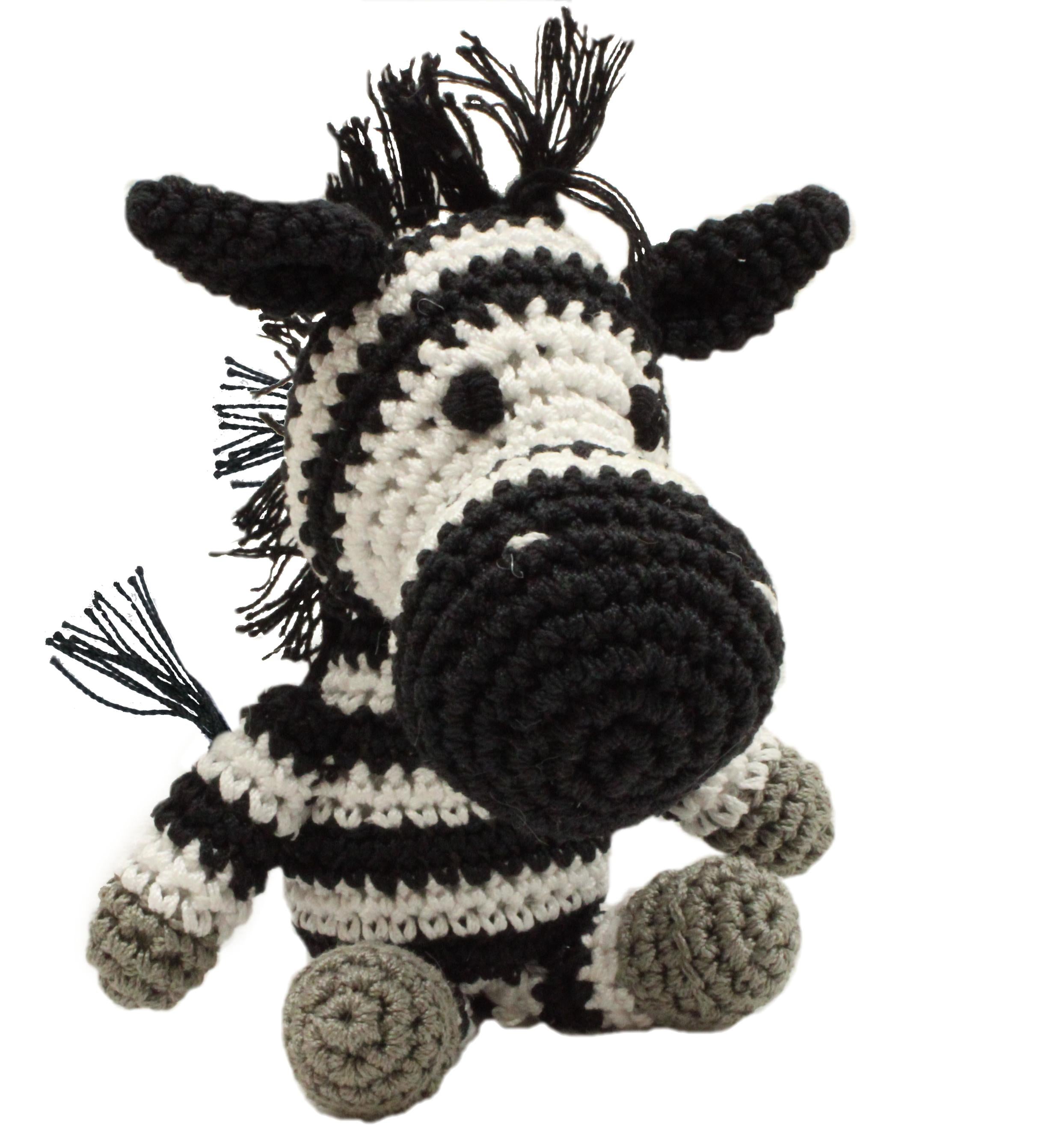 Knit Knacks Zsa Zsa The Zebra Organic Cotton Small Dog Toy GreatEagleInc