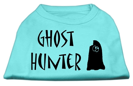 Ghost Hunter Screen Print Shirt Aqua With Black Lettering Lg GreatEagleInc