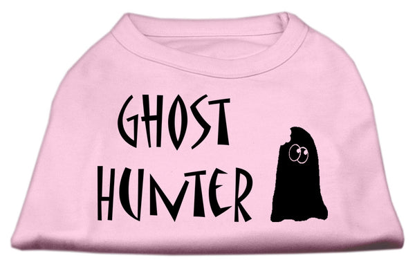 Ghost Hunter Screen Print Shirt Light Pink With Black Lettering Med GreatEagleInc