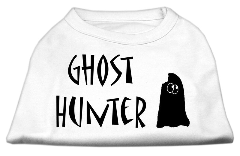 Ghost Hunter Screen Print Shirt White With Black Lettering Xs GreatEagleInc