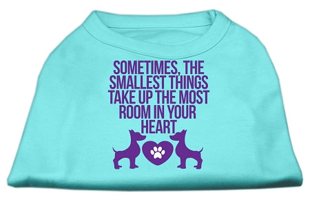 Smallest Things Screen Print Dog Shirt Aqua Lg GreatEagleInc