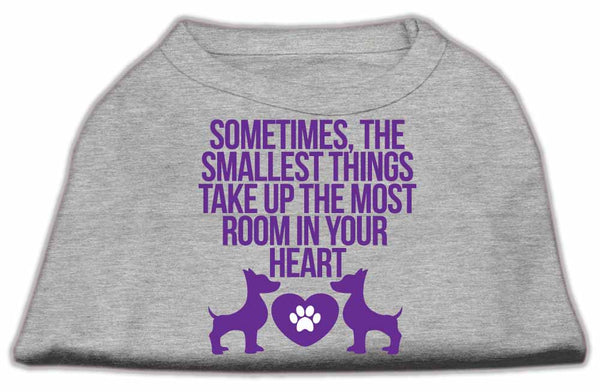 Smallest Things Screen Print Dog Shirt Grey Lg GreatEagleInc