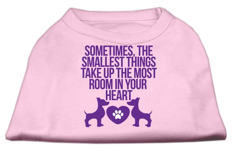 Smallest Things Screen Print Dog Shirt Light Pink Lg GreatEagleInc