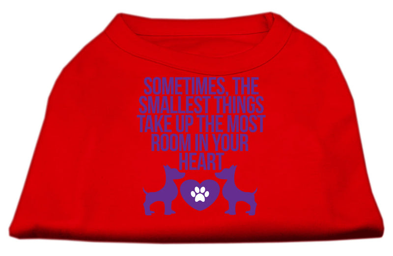 Smallest Things Screen Print Dog Shirt Red Lg GreatEagleInc