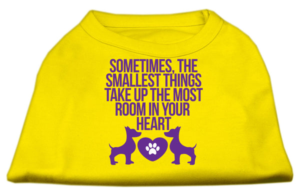 Smallest Things Screen Print Dog Shirt Yellow Med GreatEagleInc