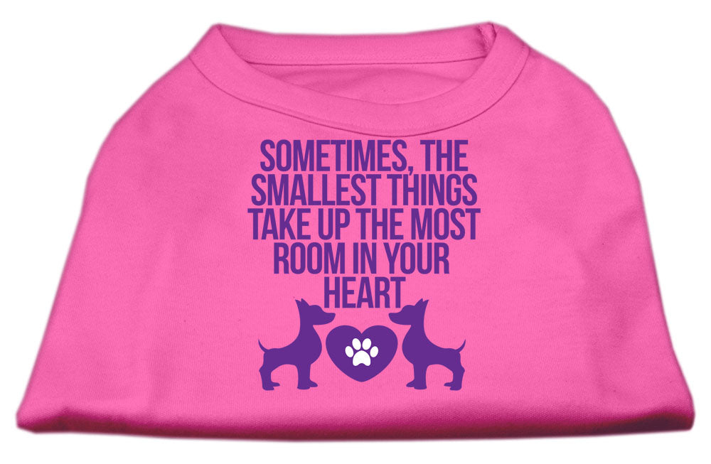 Smallest Things Screen Print Dog Shirt Bright Pink Xs GreatEagleInc