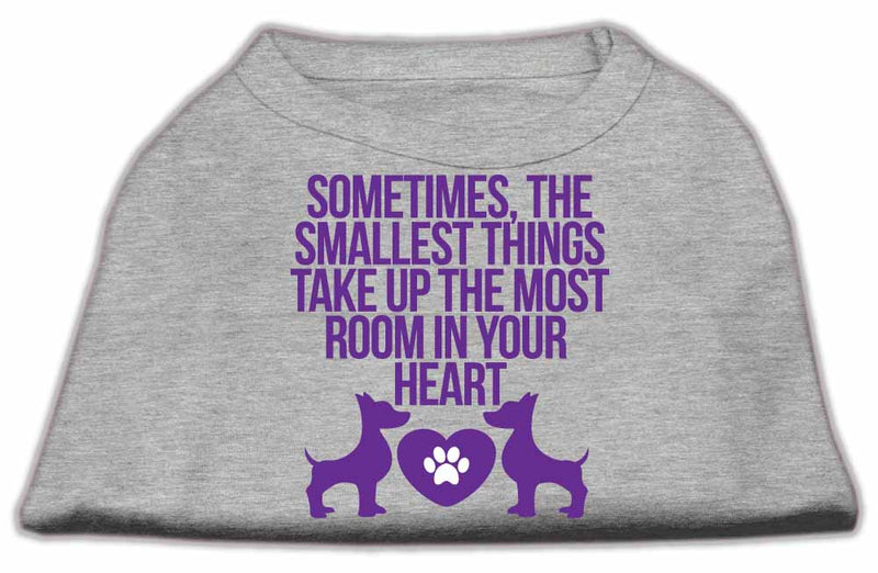 Smallest Things Screen Print Dog Shirt Grey Xs GreatEagleInc