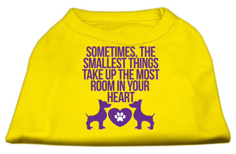 Smallest Things Screen Print Dog Shirt Yellow Xs GreatEagleInc