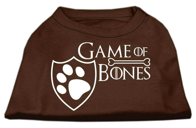 Game Of Bones Screen Print Dog Shirt Brown Lg