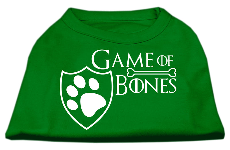Game Of Bones Screen Print Dog Shirt Green Lg