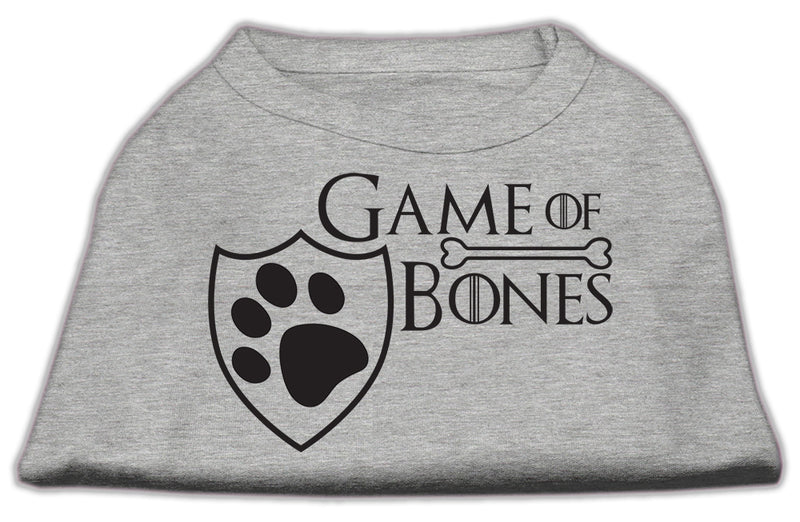 Game Of Bones Screen Print Dog Shirt Grey Lg