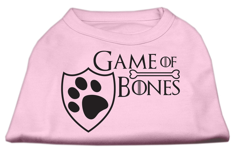 Game Of Bones Screen Print Dog Shirt Light Pink Lg