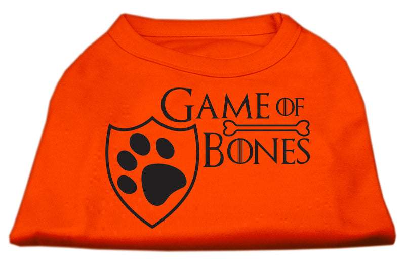 Game Of Bones Screen Print Dog Shirt Orange Lg