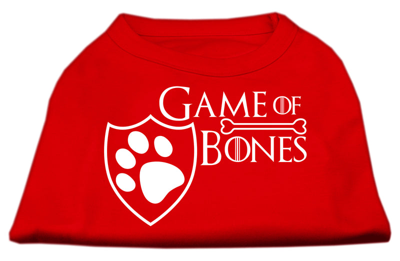Game Of Bones Screen Print Dog Shirt Red Lg