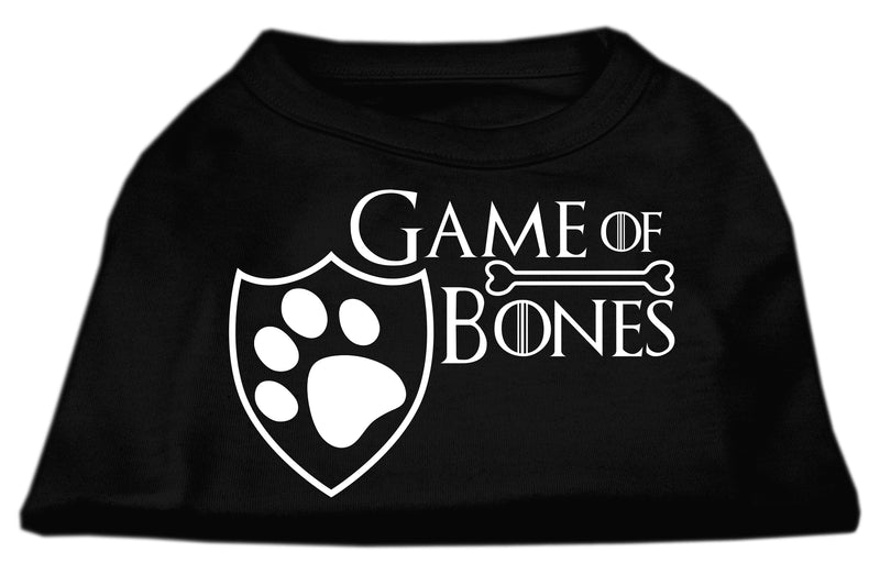 Game Of Bones Siebdruck-Hundeshirt Schwarz Med