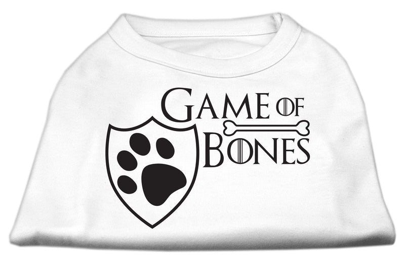 Game Of Bones Siebdruck-Hundeshirt, Weiß, Med