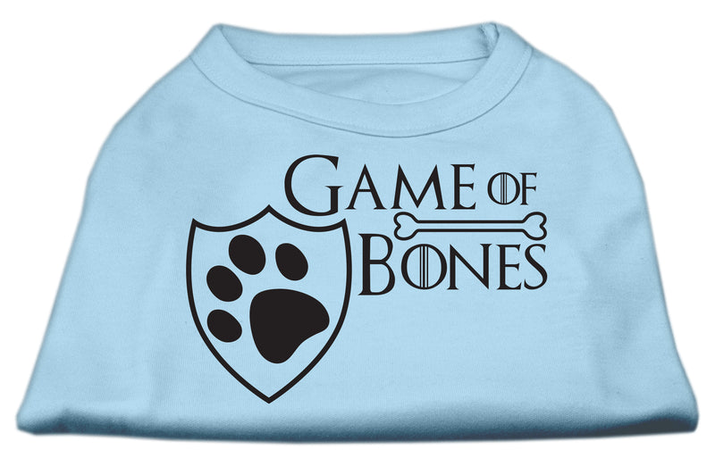 Game Of Bones Siebdruck-Hundeshirt, Babyblau, Sm