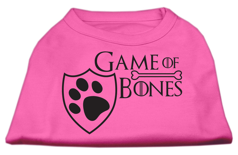 Game Of Bones Siebdruck-Hundeshirt, leuchtendes Rosa, Sm