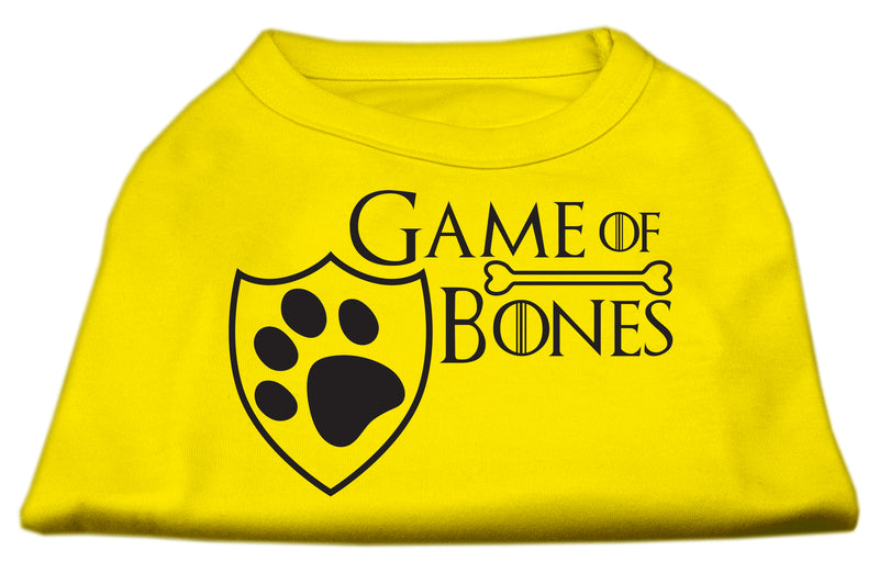 Game Of Bones Screen Print Dog Shirt Yellow Xs