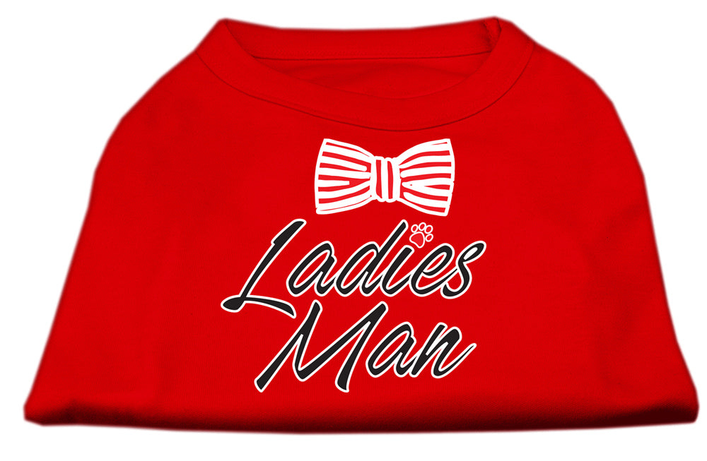 Ladies Man Screen Print Dog Shirt Red Med Default Title