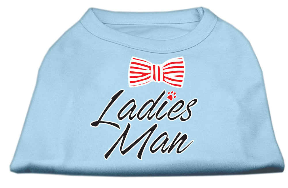 Ladies Man Screen Print Dog Shirt Baby Blue Xl Default Title