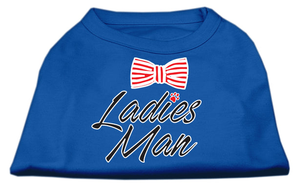 Ladies Man Screen Print Dog Shirt Blue Xl Default Title