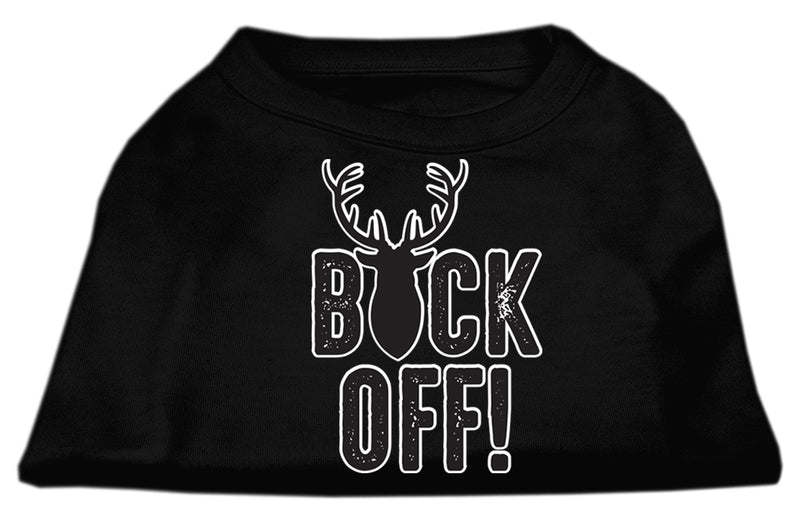 Buck Off Screen Print Dog Shirt Black Lg