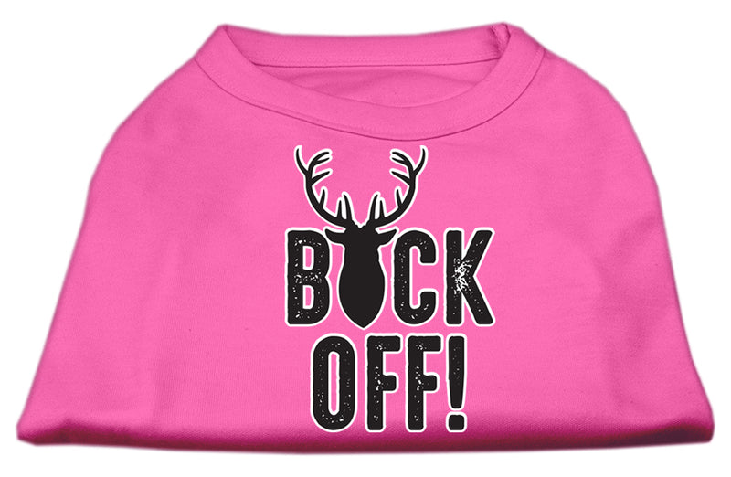 Buck Off Screen Print Dog Shirt Bright Pink Med