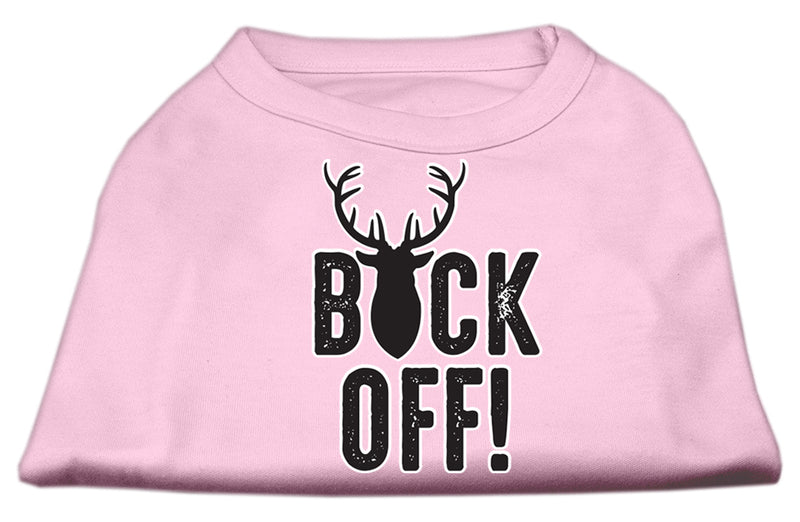 Buck Off Screen Print Dog Shirt Light Pink Med