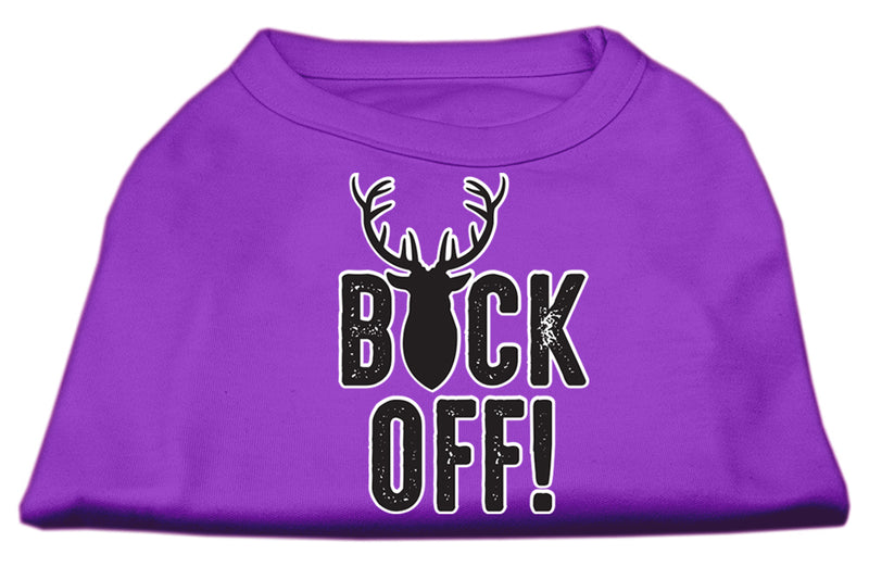 Buck Off Screen Print Dog Shirt Purple Med