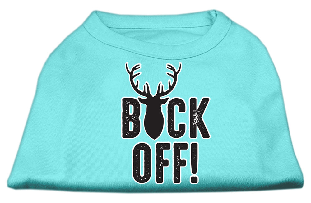 Buck Off Screen Print Dog Shirt Aqua Sm Default Title