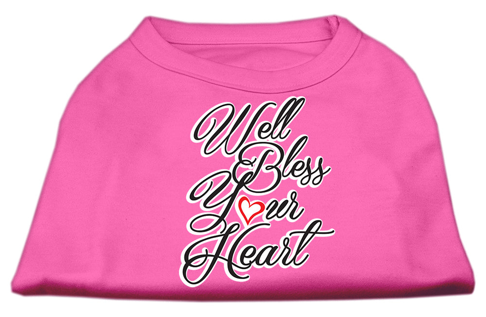 Well Bless Your Heart Screen Print Dog Shirt Bright Pink Lg Default Title